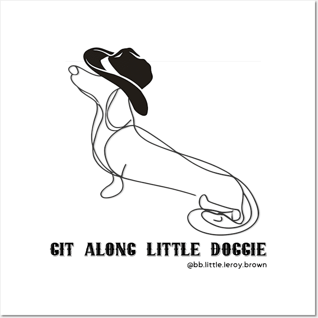 Git A Long Little Doggie (BLACK) Single Line Art Design Wall Art by Long-N-Short-Shop